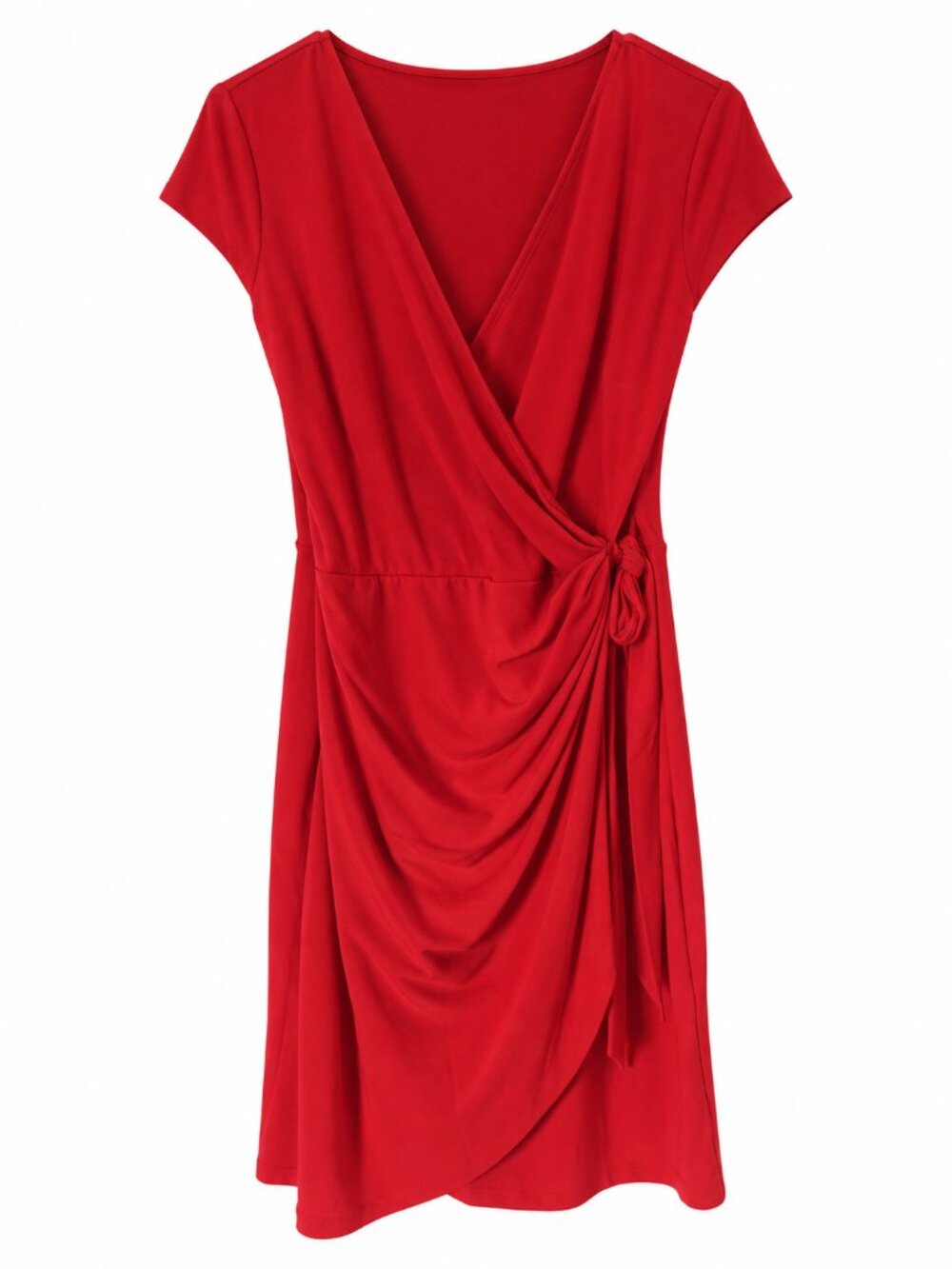 I.N.C. International Concepts Red Faux Wrap Side Tie Dress Medium